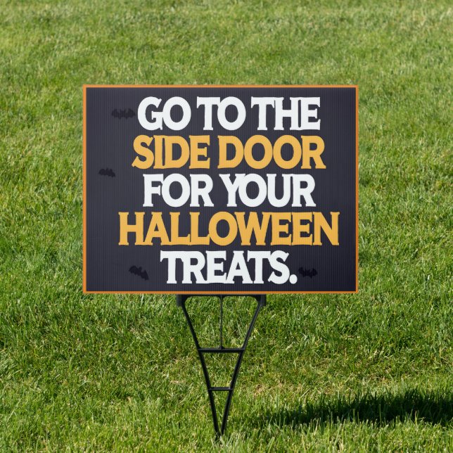 A spooky invitation for Halloween treats at night Sign (Insitu)