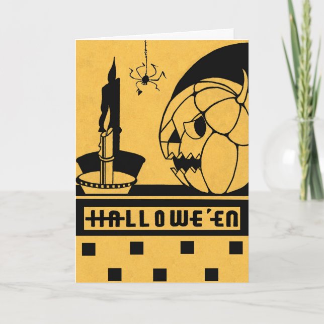 "A SPOOKY NIGHT SHOW" VINTAGE HALLOWEEN GREETING CARD (Front)