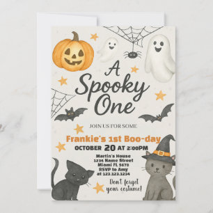 A Spooky One 1st Birthday Halloween Invitation