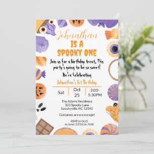 A Spooky One" Halloween 1st Birthday Invitation