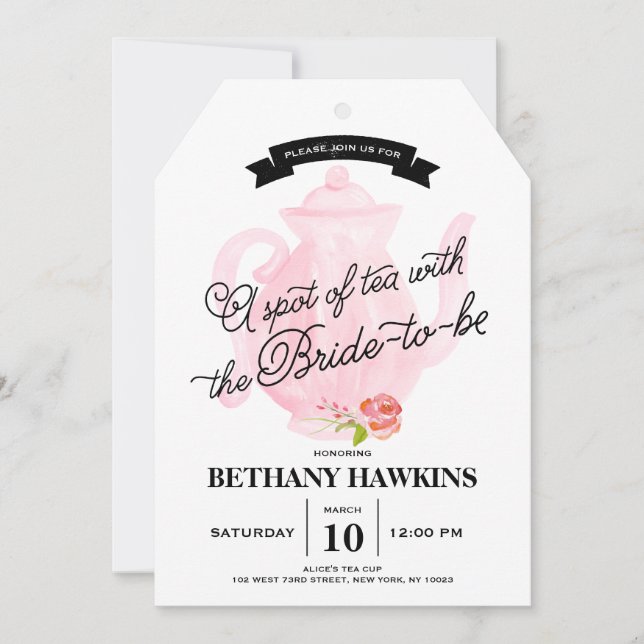 A Spot of Tea with the Bride-to-be | Bridal Shower Invitation (Front)