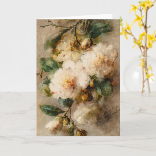 A spray of camellias by  M Roosenboom Card