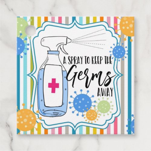 a spray to keep the germs away covid essentials favor tags