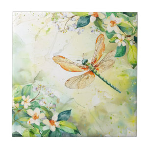 A Spring Dragonfly Ceramic Tile