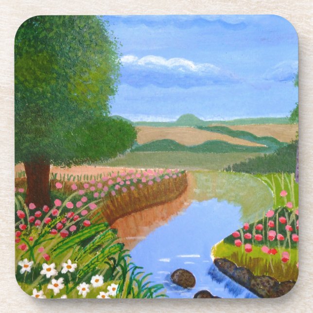 A Spring Stream Beverage Coaster (Front)