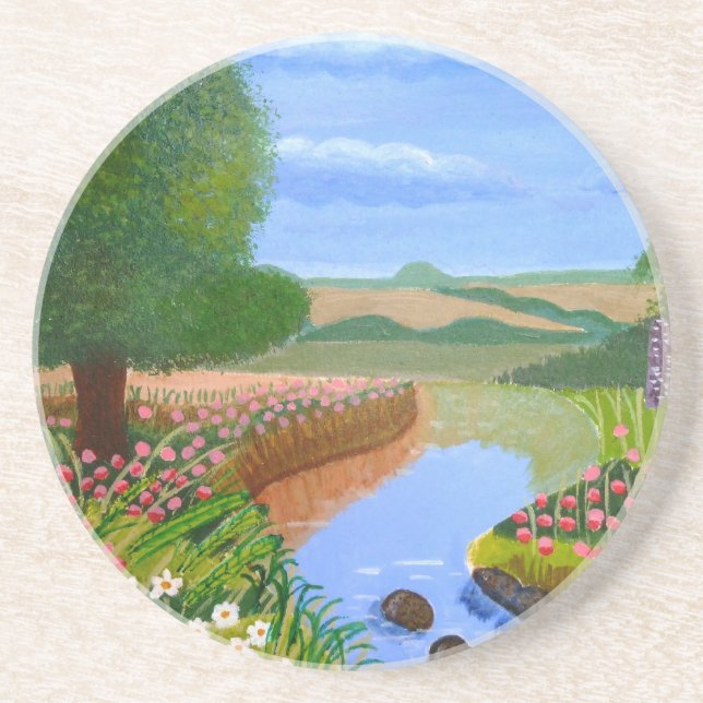 A Spring Stream Sandstone Coaster (Front)
