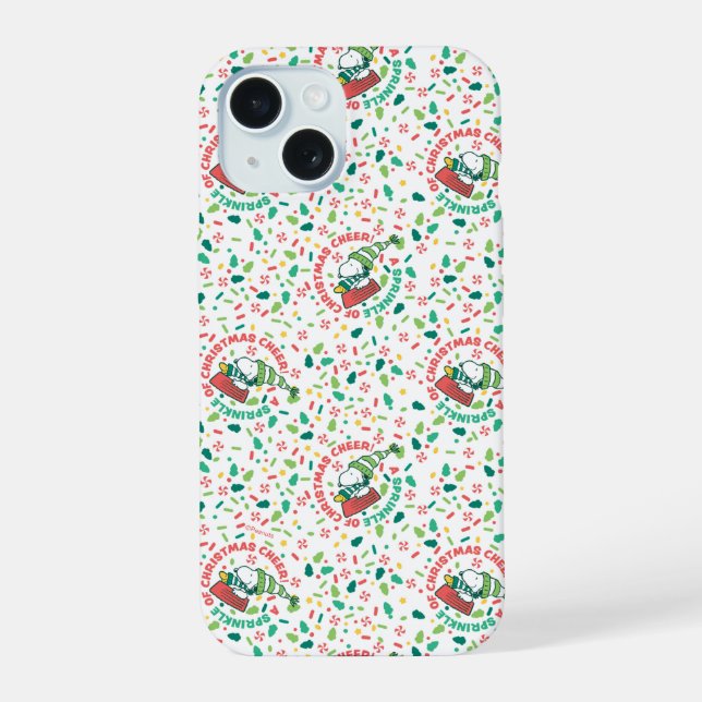 A Sprinkle of Christmas Cheer Pattern iPhone 15 Case (Back)