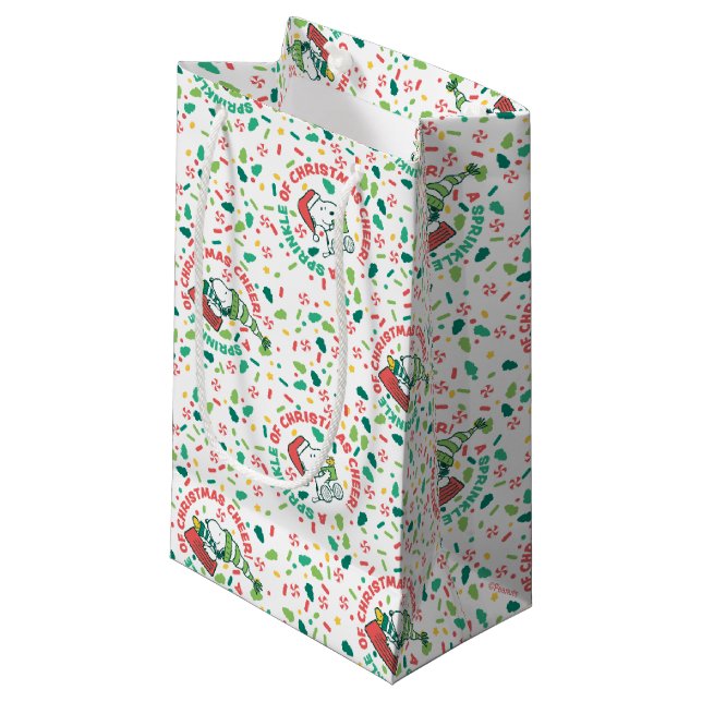 A Sprinkle of Christmas Cheer Pattern Small Gift Bag (Front Angled)