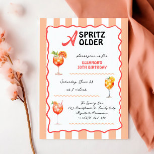 A Spritz Older Any Age Cocktail Birthday Party Invitation