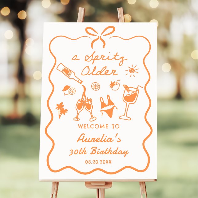A Spritz Older Hand Drawn Birthday Welcome Foam Board (Creator Uploaded)