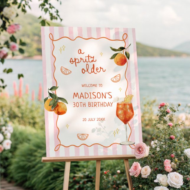 A Spritz Older Hand Drawn Birthday Welcome Foam Board (Creator Uploaded)