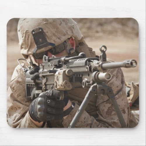 A squad automatic weapon gunner provides securi mouse pad
