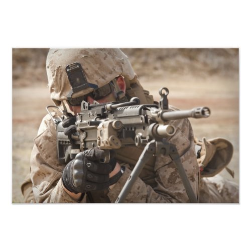 A squad automatic weapon gunner provides securi photo print