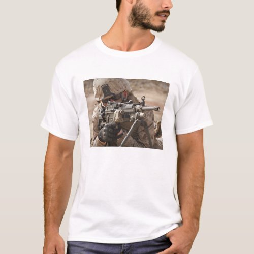 A squad automatic weapon gunner provides securi T_Shirt