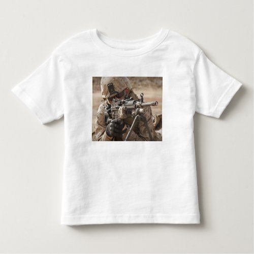 A squad automatic weapon gunner provides securi toddler t_shirt