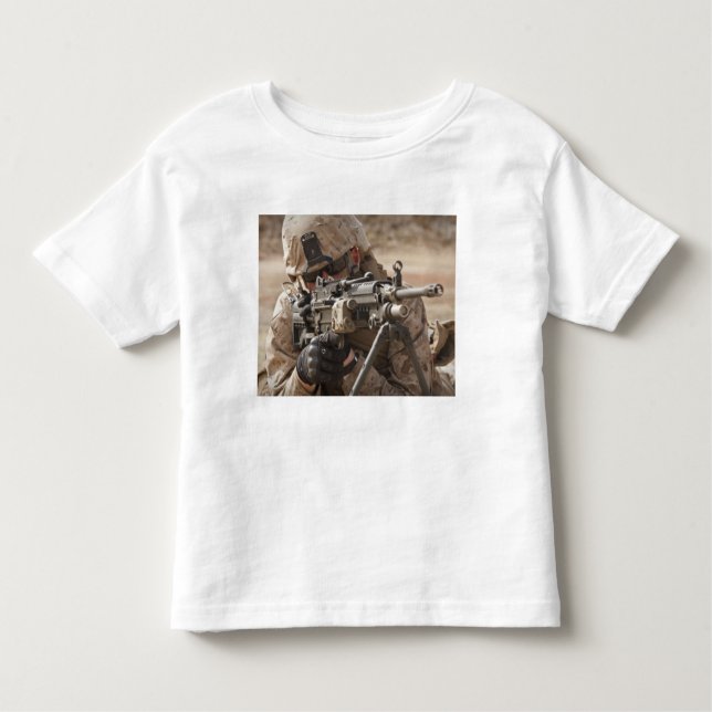 A squad automatic weapon gunner provides securi toddler t-shirt (Front)