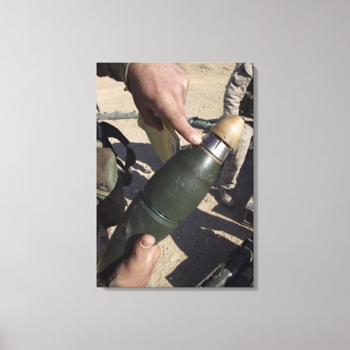 A squad leader points to a delay setting canvas print