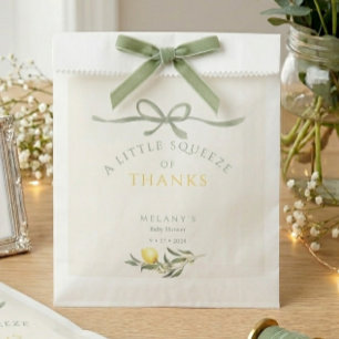 A Squeeze of Thanks Lemon Citrus Baby Shower Favor Bag