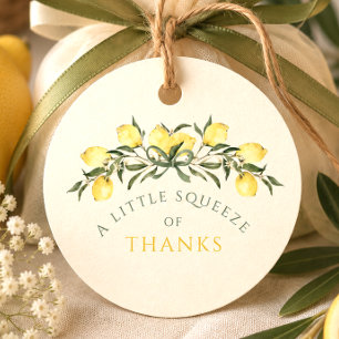 A Squeeze of Thanks Lemon Citrus Baby Shower Favor Tags