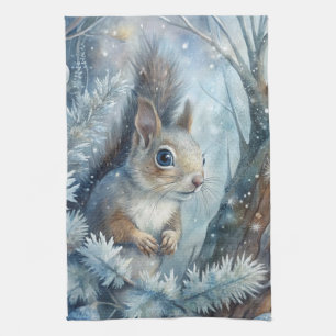A Squirrel in Winter Kitchen Towel