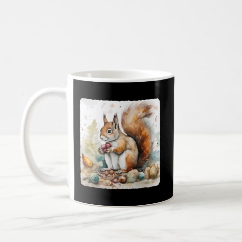 A Squirrel With A Collection Of Nuts Nature Foragi Coffee Mug