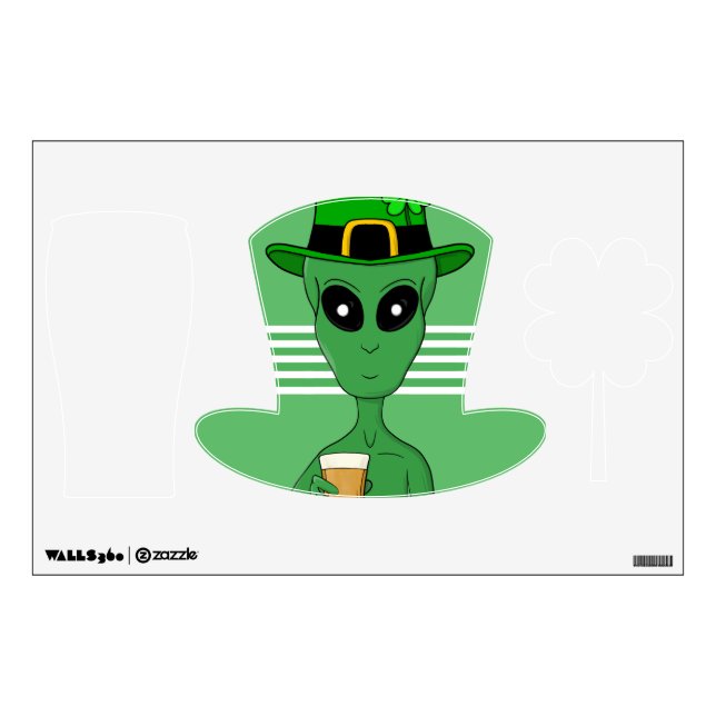 A St. Patrick's Alien Wall Decal (Front)