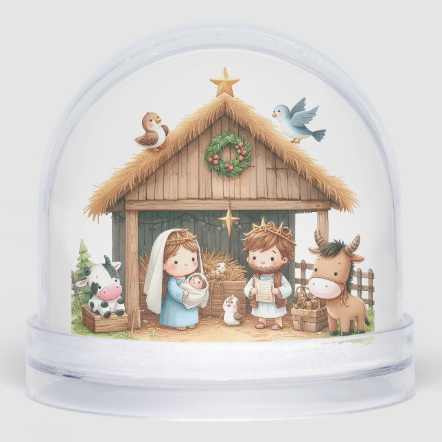 A Stable Full of Joy Snow Globe (Front)