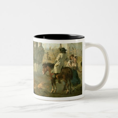 A Stage Coach on a Country Road 1792 oil on pane Two_Tone Coffee Mug