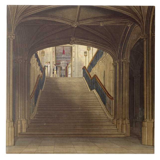 A Staircase, Windsor Castle, from 'Royal Residence Ceramic Tile (Front)