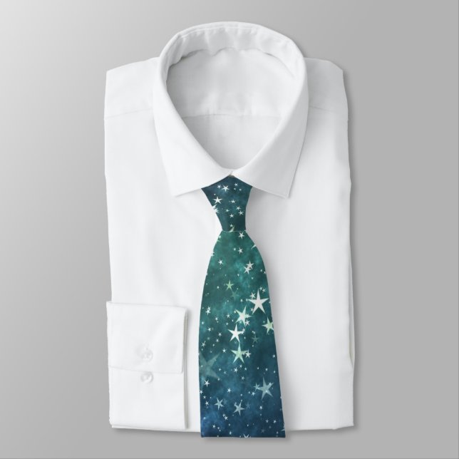 A Star Filled Night Neck Tie (Tied)