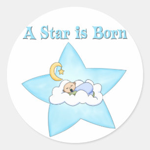A Star is Born Baby Boy Classic Round Sticker