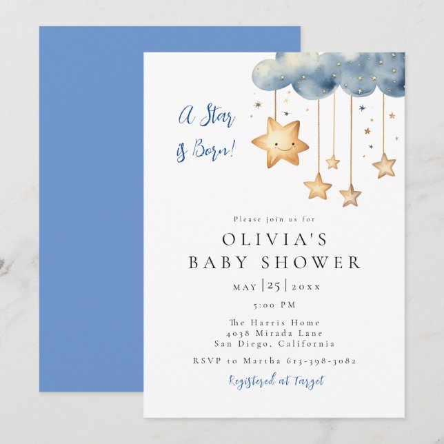 A Star is Born Baby Shower Invitation (Front/Back)