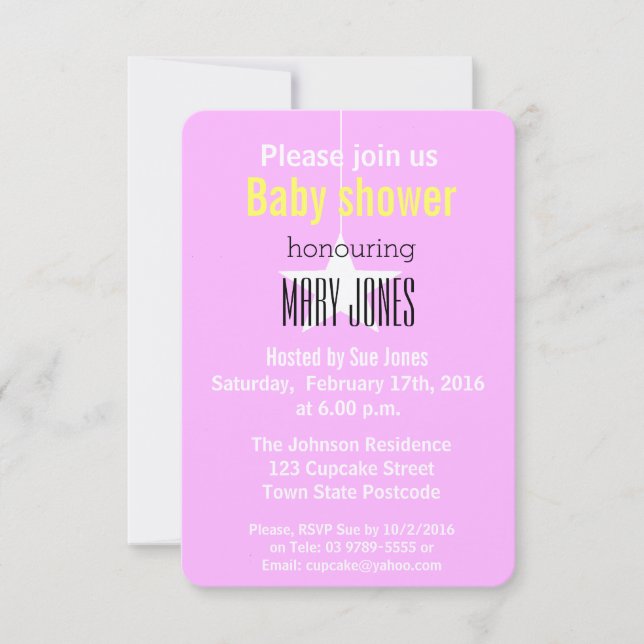 A Star is Born Baby Shower Invitation (Front)