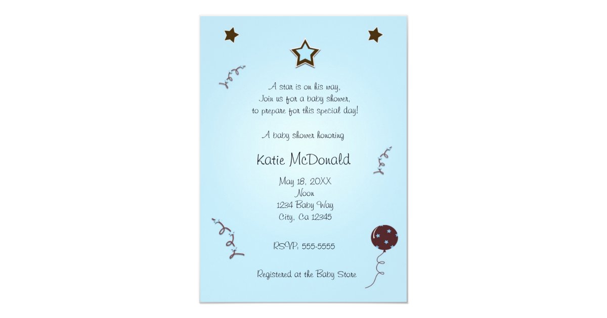 A Star Is Born Baby Shower Or Birthday Invitation Zazzle Com