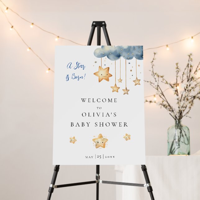 A Star is Born Baby Shower Welcome Foam Board (In Situ (Stand))