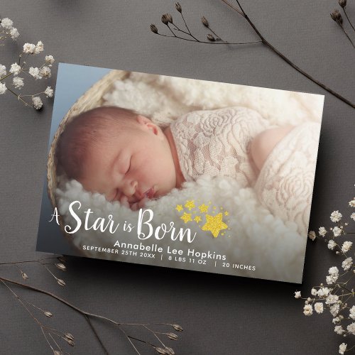 A Star is Born Birth Photo Announcement Postcard