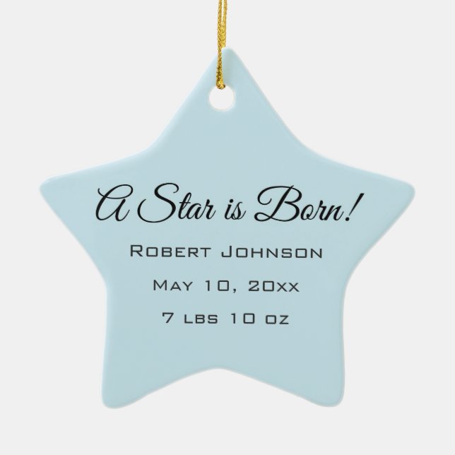 A Star is Born! Customized Photo/NameStar Ornament (Front)
