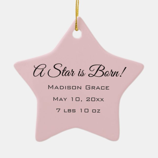 A Star is Born! Customized Photo/NameStar Ornament (Front)