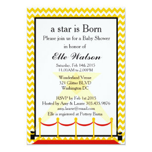 Hollywood Baby Shower Invitations Zazzle A Star Is Born Hollywood Baby Shower Invitation
