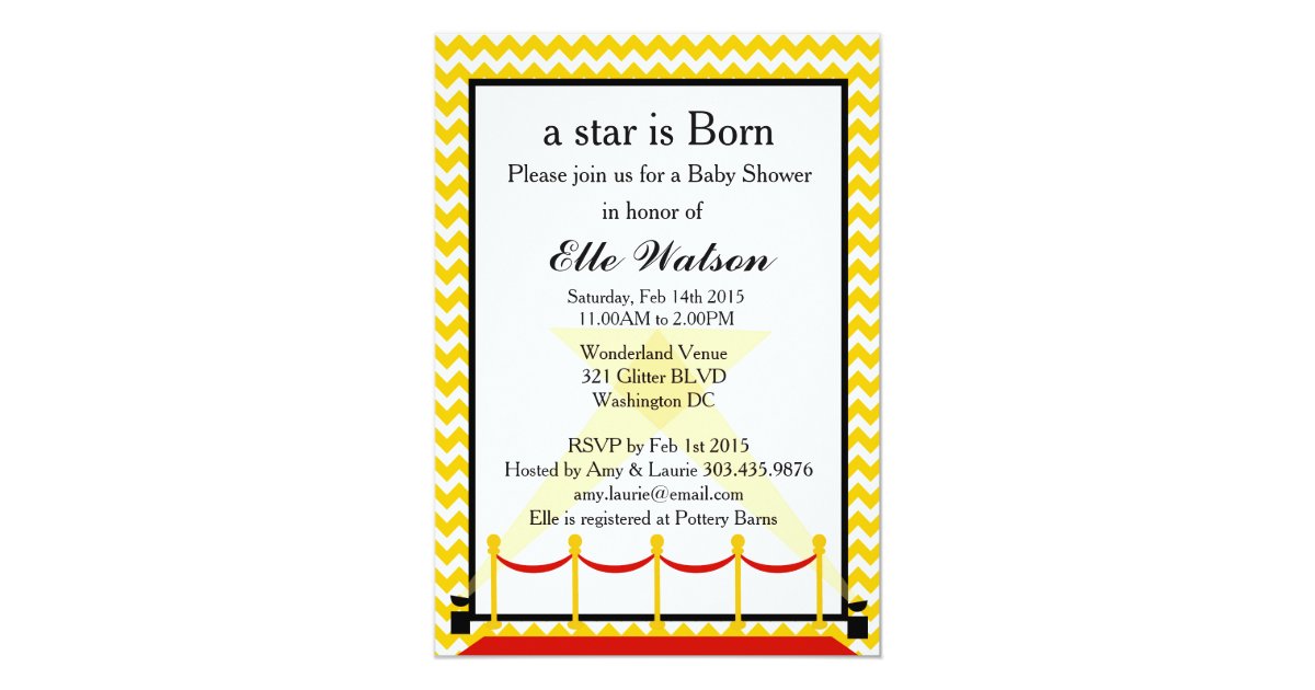 A Star Is Born Baby Shower Invitations 6