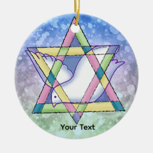A Star of David Ceramic Ornament
