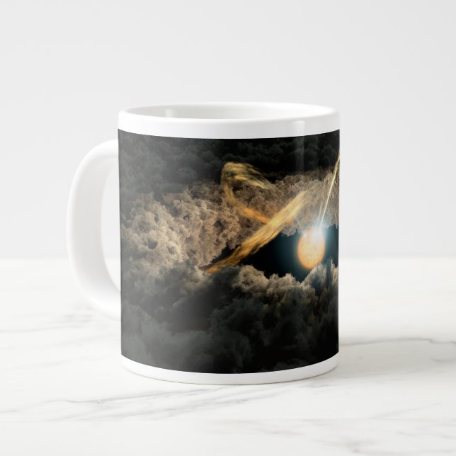 A Star Surrounded By A Protoplanetary Disk Giant Coffee Mug (Front Left)