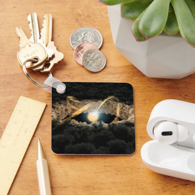 A Star Surrounded By A Protoplanetary Disk Keychain (Desk)