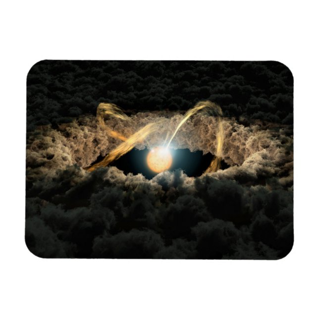 A Star Surrounded By A Protoplanetary Disk Magnet (Horizontal)