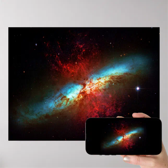 A Starburst Galaxy - Cigar Galaxy space photo Poster | Zazzle