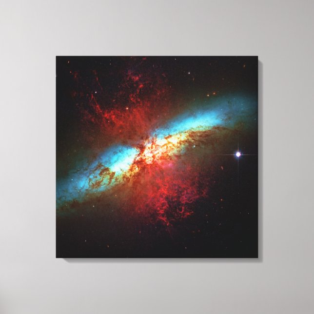 A Starburst Galaxy - Messier 82 (Cigar Galaxy) Canvas Print (Front)