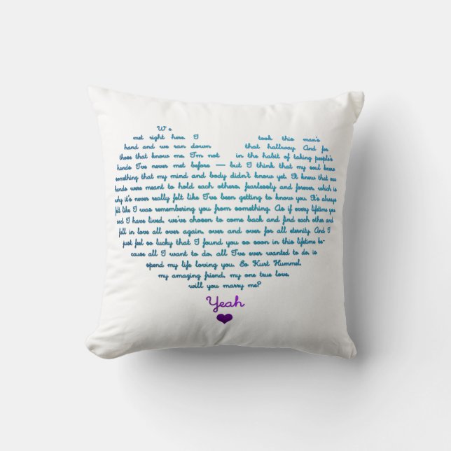 A staricase proposal throw pillow (Front)