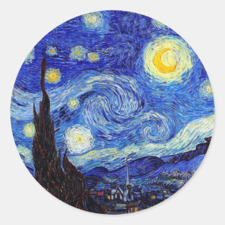 A Starry Night Inspired Van Gogh Classic Products Classic Round Sticker