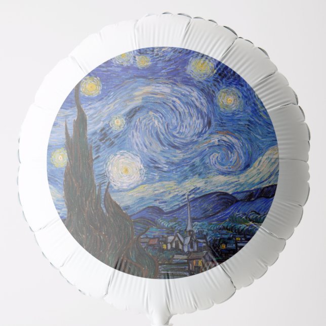 A Starry Night: Saint Remy by Vincent Van Gogh Balloon (Front)