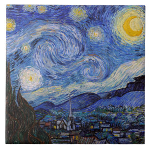 A Starry Night: Saint Remy by Vincent Van Gogh Ceramic Tile